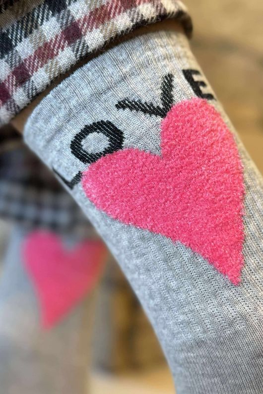Sweet Heart Socks Grey 